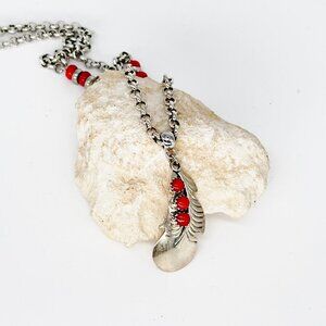 Sterling Silver Feather Necklace
